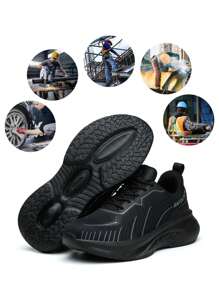 RAYDLINX Women's Steel Toe Shoes, Anti-Smash, Anti-Puncture, Comfortable, Anti-Odor, For Work Site, Protective Footwear - Black - View 5