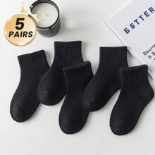 5 par czarno-białych/szarych skarpetek dziecięcych, skarpetki sportowe do kostki dla dzieci w jednolitym kolorze, skarpetki dla nastolatków i uczniów, gładkie, oddychające, klasyczne, minimalistyczne, oddychające, wygodne, modne skarpetki sportowe, skarpetki dla małych dzieci do noszenia w pomieszczeniach, odpowiednie do codziennego noszenia