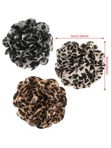 1 pieza Pinza de pelo con estampado de leopardo y flores vintage, adecuada para usar a diario. Pinza de pelo, pinza de mandíbula, pinza de pelo, pinza de pelo, pinza de pelo, accesorio de pelo con flores para mujer para outfits de vacaciones