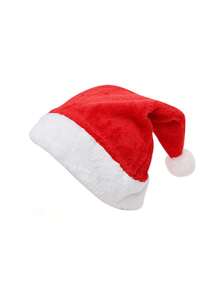 1 Santa Claus Soft Fleece Hat - Red, Machine Washable, Perfect For Holiday Parties And Decorations - Multicolor - View 9