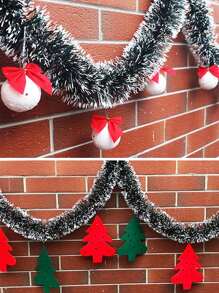 قطعة واحدة/قطعتان من الأشجار المعلقة الخضراء الاصطناعية ، زينة أشجار عيد الميلاد ، هدايا رائعة - أخضر داكن - مشاهدة 6