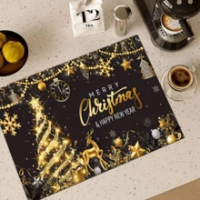 1 tấm lót quầy pha chế cà phê in hình ông già Noel, cây thông Noel, người tuyết và người bánh gừng, tấm lót bàn bằng gel silica thấm hút và chống trượt, đồ trang trí phòng ăn nhà bếp, đồ trang trí bàn ăn Giáng sinh - Nhiều màu - Xem 3