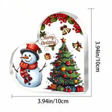 Decoraciones navideñas en forma de corazón de acrílico que no requieren electricidad, sin plumas, ideal para decoración del hogar y oficina, regalos de Navidad y cumpleaños para familiares y amigos