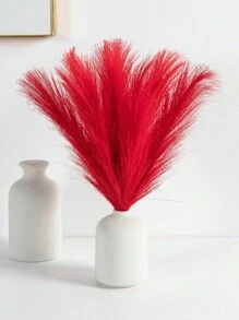 20根人造芦苇草，波西米亚风装饰，高挑蓬松，适合用作花瓶填充物、农舍家居厨房波西米亚风装饰、房间装饰、婚礼派对装饰（红色）、情人节、毕业典礼、秋季装饰、秋季、人造植物 - 紅色 - 查看 5