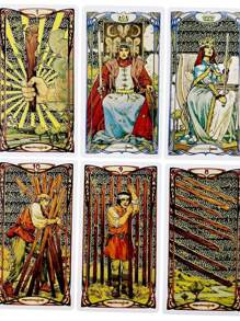Tarjetas de tarot dorado arte - Amarillo - Ver 5