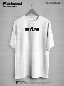 Brian Skyline Sports Car T-Shirt Fated Car Collection 100% Cotton - trắng - Xem 2