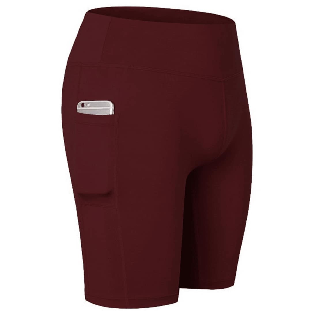 Unisex Fitness Bermuda Shorts With Pocket Comfortable Running Gym Shorts Ice Cold - Burgundy - View 1