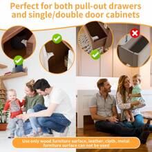 3M 1 Set Of 11 Pieces (4 Locks + 1 Key + 1 Installation Bracket) No Drilling Multi-Functional Safety Lock For Cabinet Doors To Protect Baby From Cupboard And Drawerbaby Shower Family Decorations Gifts