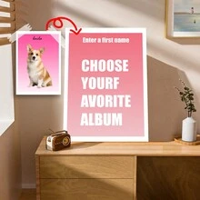 1pc Custom Pet Photo Name Animal Dog Cat Poster Wall Art Canvas Painting Living Room Decoration Poster Canvas Frameless
