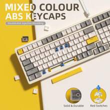 ATTACK SHARK X MAGIC-REFINER K3MAX Gaming Keyboard, Mechanical Keyboard 18 RGB Backlit Wired, Apex Pro TKL Keyboard Hot Swap 100 Keys With Numpad, Anti-Ghosting, Eva Foam, Blue Switches, Win - 黃色 - 查看 5