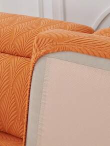 1 件通用弹力提花沙发座垫套，防尘宠物沙发套，纯色客厅装饰 - 橘色 - 查看 7