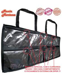 Bolsa Pasta Multi uso Porta Esmaltes Maquiagem Manicure até 120 frascos com 2 bolsos externos e zipers individuais