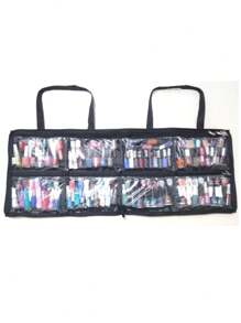 Bolsa Pasta Multi uso Porta Esmaltes Maquiagem Manicure até 120 frascos com 2 bolsos externos e zipers individuais