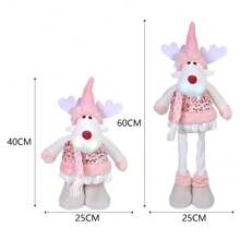 带灯光和声音的圣诞长腿娃娃、圣诞驯鹿娃娃、站立麋鹿饰品、圣诞家庭派对装饰品、带 LED 灯和声音的长腿娃娃、圣诞节、万圣节、万圣节装饰的最佳礼物 - 粉紅色-SD24006A - 查看 5