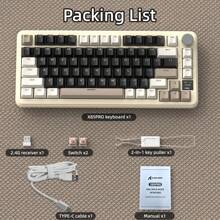 ATTACK SHARK X85PRO Wireless Mechanical Keyboard With TFT Display & Knob, 75% QMK Gasket-Mounted Gaming Keyboard, 2.4G/BT/USB-C Wired,Hot Swappable Linear Switch, 4000mAh,NKRO, RGB - 起司白 - 查看 9