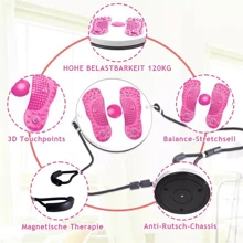 NetHong Waist Twisting Disc Body Shaping Waist Trainer Slimming Balance Board Exercisers Waist Twisting Disc, Waist Whisper With Resistance Bands And Foot Massage, Body Shaping Waist Whisper Twisting Disc Board, Waist Trainer Machine For Exercise And Toning Workout Decoration - Pink - View 6