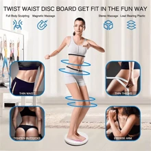NetHong Waist Twisting Disc Body Shaping Waist Trainer Slimming Balance Board Exercisers Waist Twisting Disc, Waist Whisper With Resistance Bands And Foot Massage, Body Shaping Waist Whisper Twisting Disc Board, Waist Trainer Machine For Exercise And Toning Workout Decoration - Pink - View 2