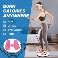 NetHong Waist Twisting Disc Body Shaping Waist Trainer Slimming Balance Board Exercisers Waist Twisting Disc, Waist Whisper With Resistance Bands And Foot Massage, Body Shaping Waist Whisper Twisting Disc Board, Waist Trainer Machine For Exercise And Toning Workout Decoration - Pink - View 3