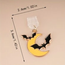 1 个万圣节邪恶月亮和蝙蝠手机防尘塞：用节日饰品保护您的设备 - 兼容 iPhone、Type-C 和 Android 设备 - 彩色 - 查看 9