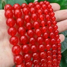 Naturalny czerwony żółty niebieski chalcedon AAAAA luźne koraliki do wyrobu biżuterii DIY zawieszki bransoletki kolczyki 15" pasmo 4/6/8/10mm