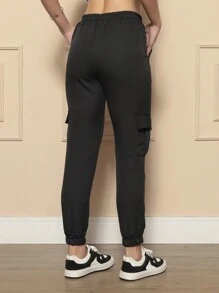 Prime Femina Jogger Cargo 4-Pocket Tailored Trousers - 黑色 - 查看 5