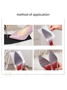 1 rollo Almohadillas para zapatos gruesas, recortables, antideslizantes, resistentes al desgaste, silenciosas, impermeables, accesorio para zapatos para tacones altos, zapatos, sandalias - transparente - Ver 3