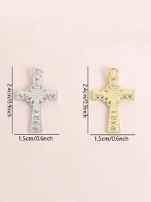 10 件装欧美街头风格花朵和设计饰物，带闪亮水钻 - 适合任何场合的时尚配饰 Lolita JK 男女项链耳环钥匙扣和服装装饰 DIY 合金吊坠宗教节日珠宝配饰