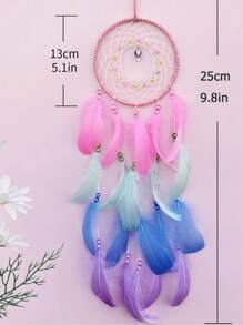 1pc Unicorn Dreamcatcher With Feathers, Wall Hanging Decor For Room, Bedroom, Nursery, Home Decoration, Birthday, Graduation Gift - Multicolor - View 9