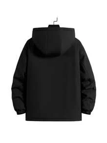 Casaco acolchoado masculino primavera outono novo solto engrossar quente utilitário com capuz corta-vento casual casaco acolchoado