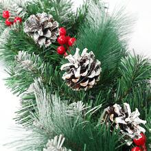 VA-Cerulean Fir Garland 3m 5m 8m Christmas Garland, Christmas Garland With Lighting, Christmas Decoration Garlands With Red Berries And Pine Cones, For Indoor And Outdoor Decoration Of Doors, Walls And Stairs - A型-800cm - 查看 6