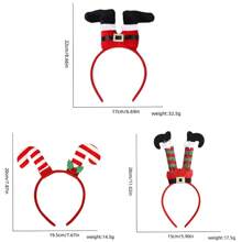 圣诞装饰 1 件/3 件/6 件红色和绿色节日 3D 头带、圣诞帽和圣诞老人卡通装饰适用于派对和庆祝活动 - 彩色 - 查看 11