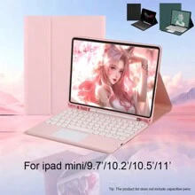 Custodia con tastiera touchpad compatibile con iPad, tastiera Bluetooth magnetica staccabile con portapenna S integrato, custodia con tastiera senza fili sottile e staccabile (rosa), funzione Sospensione/Riattivazione automatica, compatibile con iPad 1 2 3 4 5 6 7 8 9, iPad 10, iPad Pro 11, iPad Air 4, iPad Air 5