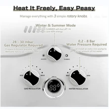BriSunshine 12LPM Gasdurchlauferhitzer,24KW LPG Durchlauferhitzer mit Super Niedrigem 0,2 bar Startwasserdruck,für Zuhause,Wohnmobile,Kabinen,Scheunen,Geeignet für Propan & Butan