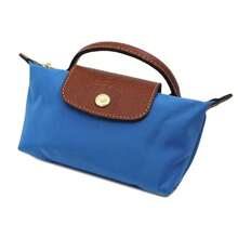 Longchamp Le Pliage Bolso de mano con asa superior y bolso de cosméticos mini, color azul cobalto 34175089P78