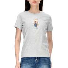 Maison Kitsuné Dressed Fox Print Short Sleeve T-Shirt Grey Melange