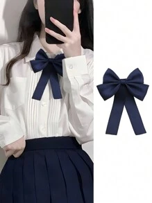 1pc Women's Solid Color Sweet Collegiate Style Bow Tie, Suitable For Daily Life And School Accessories Women Valentine's Day Valentines - Multicolor - View 14