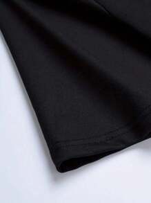 Men Plus Size Casual Round Neck Short Sleeve T-Shirt With Playing Card Print, Summer, Emo - Black - View 6