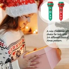 Children's Fun 24-Pattern Projection Flashlight Educational Toy, Santa Claus Glowing Pattern, Christmas Holiday Gift Surprise - Multicolor - View 6