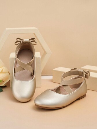 Black Elastic Strappy Elegant Princess Shoes, Soft & Comfortable For Indoor And Outdoor Wear, Suitable For All Seasons