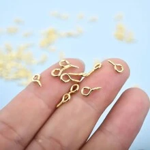 120 piezas/set Kit de anillos de salto DIY para llaveros - Pasador de ojo de tornillo de aleación de zinc mini premium para fabricación de joyas, artesanía y reparación - Accesorio de caja de herramientas fácil de usar