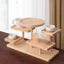 化妆品展示架梯子实木创意珠宝展示架收纳甜品肉食收纳架香水、身体乳、洗面奶收纳、展示架、多功能展示架-乡村农舍5层木制纸杯蛋糕架-非常适合婚礼、生日、周年纪念日和茶会、多功能收纳架、手提展示架、适用于假日海滩、浴室收藏、卧室收藏、大容量 - 杏色 - 查看 7