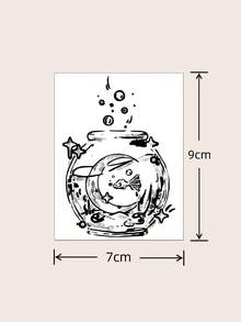 1 miếng dán hình xăm chống nước, chống nhăn, kéo dài 7-14 ngày, hình xăm giả chân thực, thiết kế dưới nước đại dương, phù hợp cho nam và nữ, cho tay và chân, sử dụng hàng ngày - Xám - Xem 5