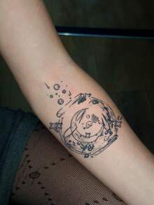 1 miếng dán hình xăm chống nước, chống nhăn, kéo dài 7-14 ngày, hình xăm giả chân thực, thiết kế dưới nước đại dương, phù hợp cho nam và nữ, cho tay và chân, sử dụng hàng ngày - Xám - Xem 4