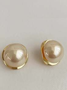 1 par de pendientes minimalistas de lujo, con diseño de estilo vintage para dama, con perla de media luna, simples y elegantes