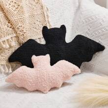 1PCS Halloween Bat Stuffed Animal Cute Bat Plush Toy Throw Pillow Holiday Gift For Adults - 黑色 - 查看 5