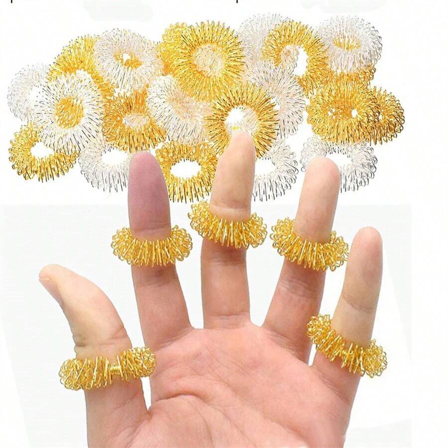 10 chiếc/20 chiếc Nhẫn massage ngón tay Nhẫn massage đầu ngón tay giảm căng thẳng - Nhiều màu - Xem 1