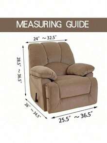 Stretch Recliner Slipcover, Couch Cover, Sofa Cover, Furniture Chair Slipcovers - 灰褐色 - 查看 11