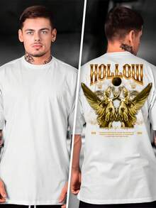 Oversized Streetwear Hollow Statue T-Shirt Men's 100% Cotton Shirt New Release - trắng - Xem 2