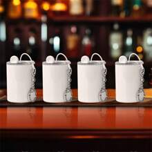 AGH 48 PACK Sublimation 3oz Straight Tumbler White Blank Stainless Steel Shot Glass With Keychain And Lid - 白色 - 查看 6