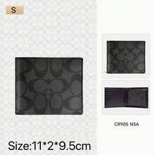 Coach Leather Bifold Wallet For Men With Multiple Card Slots And Removable Card Case Wallet In Signature Canvas,Charcoal Black,CR905 N3A - Black - View 3